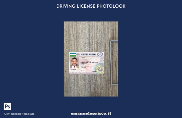 stile verificato patente di guida dell'Uzbekistan presente modello frontale phot